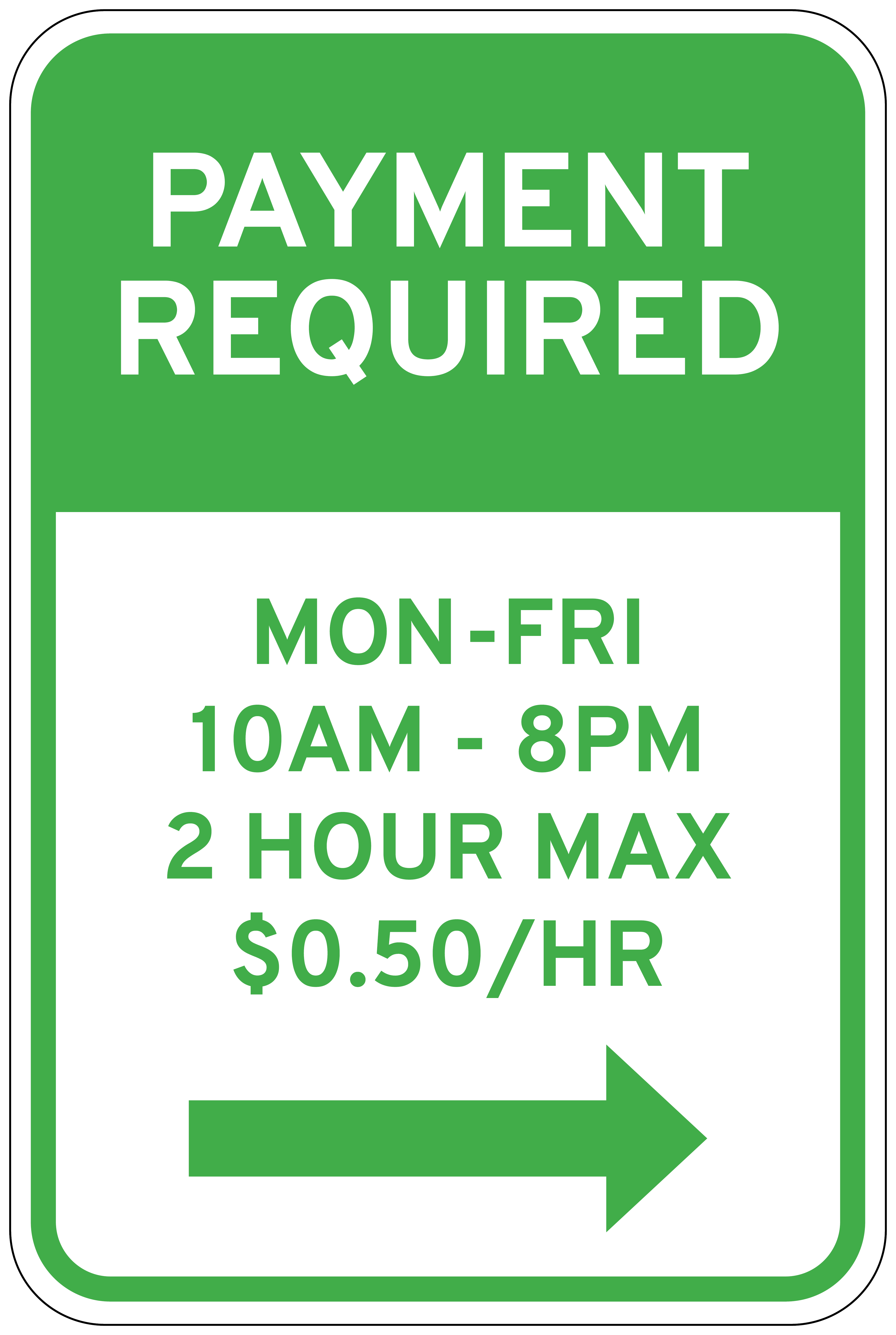 12 x 18 city parking Signage