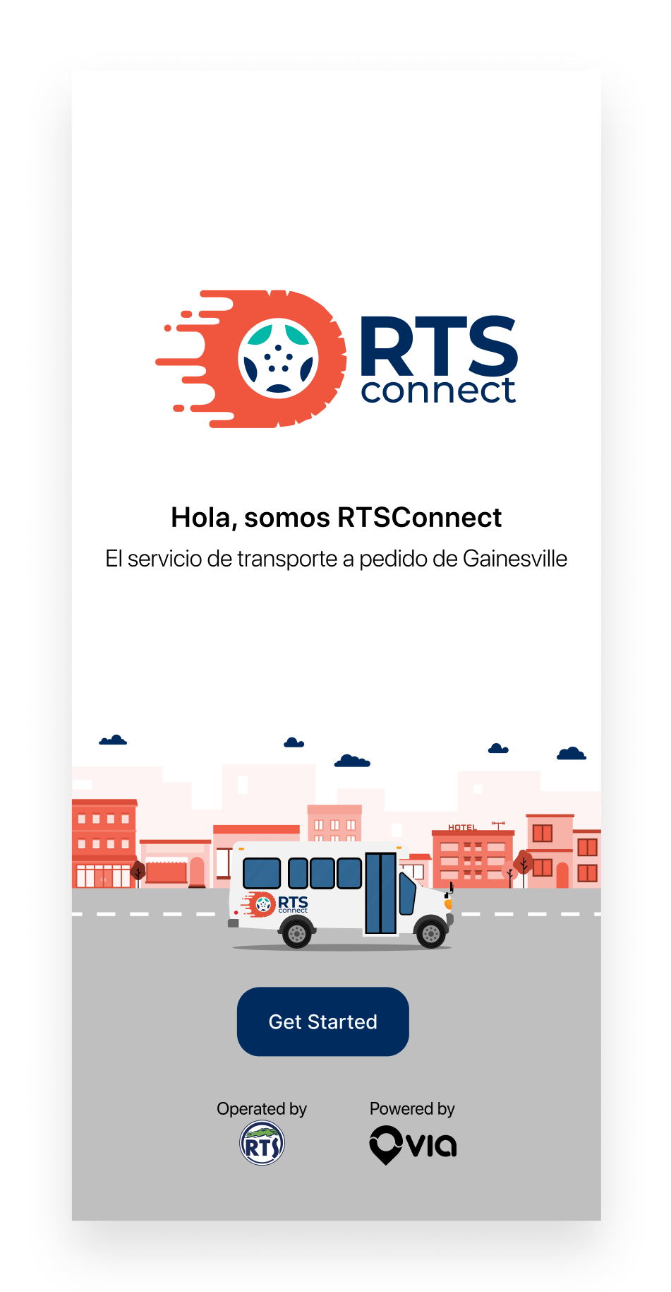 RTS Connect app onboard page