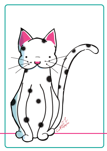 cute cat with white and black spots