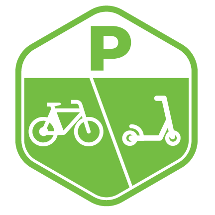 UF campus street signage ebike and escooter logo