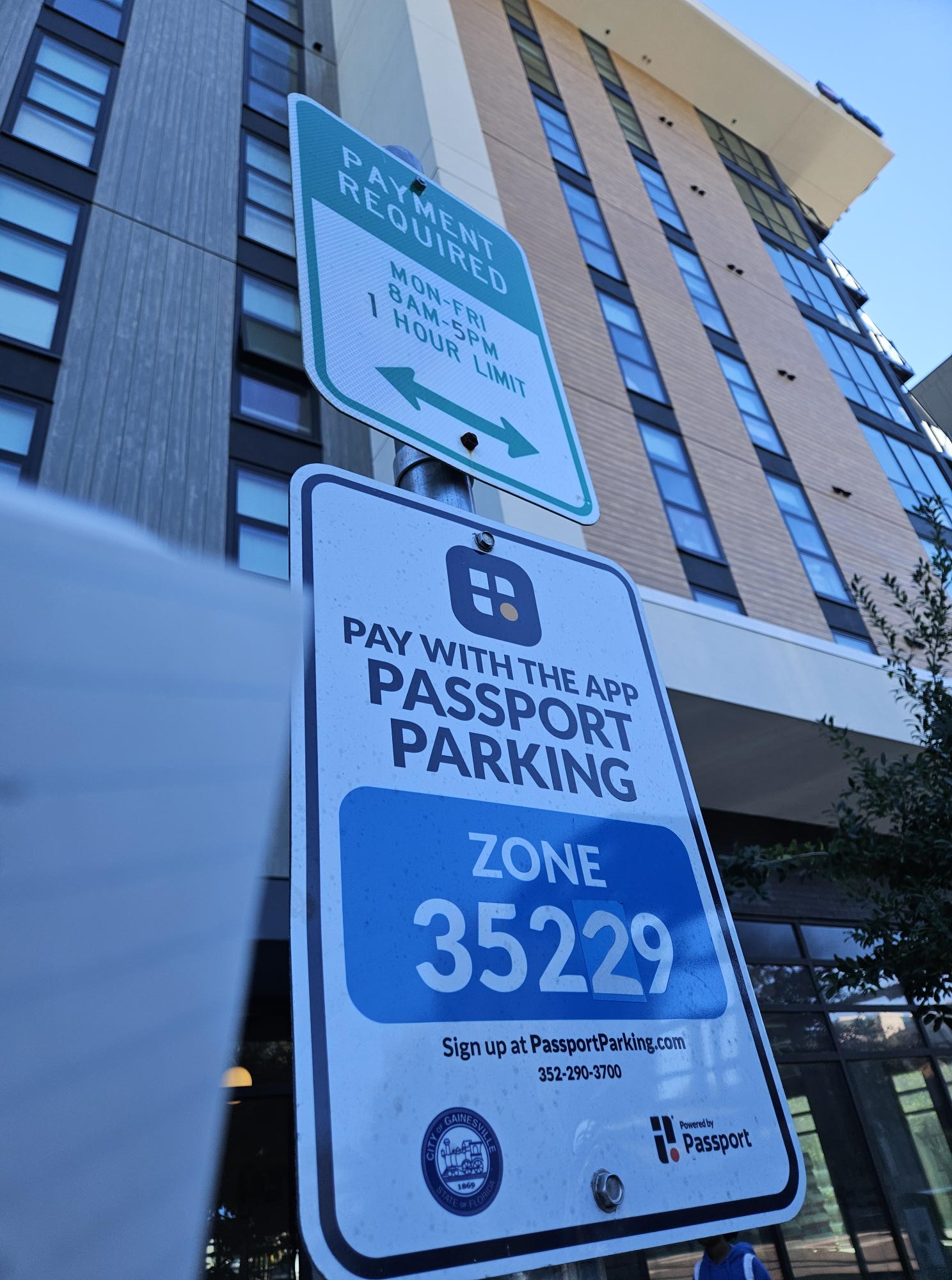 parking and PassPort parking signs