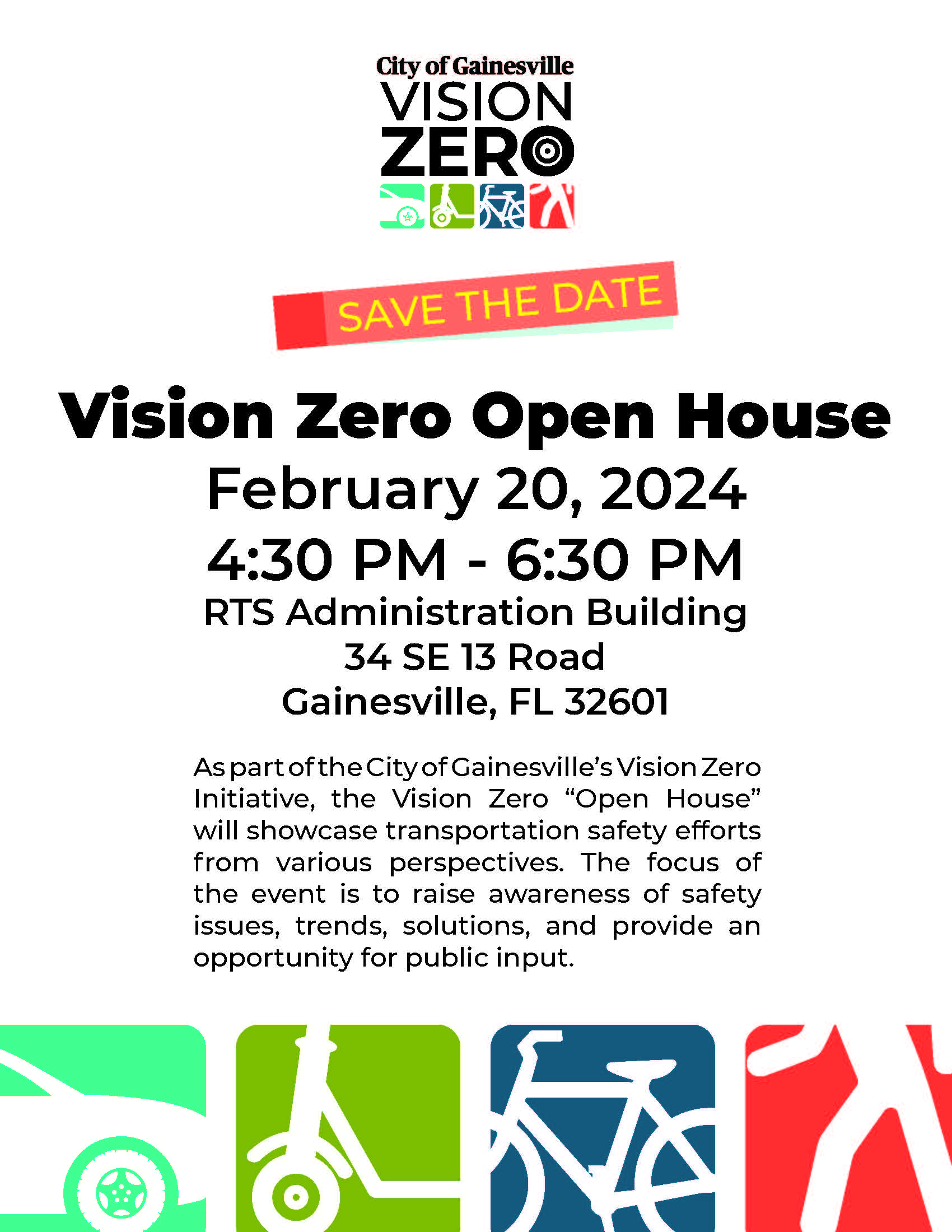 2024 Vision Zero Open House Save the Date Invite - 8.5x11