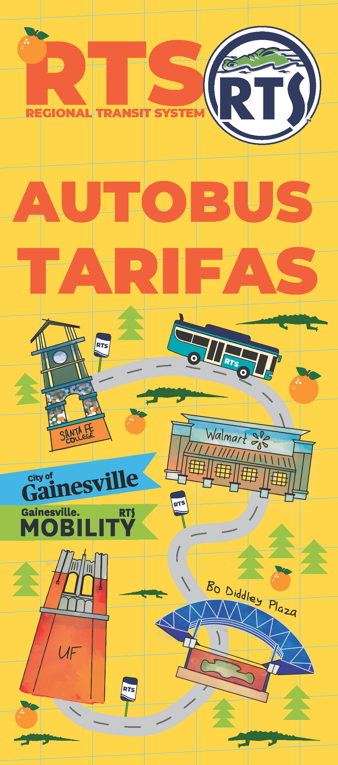 RTS Fares Reinstatement campaign rack card front - Spanish